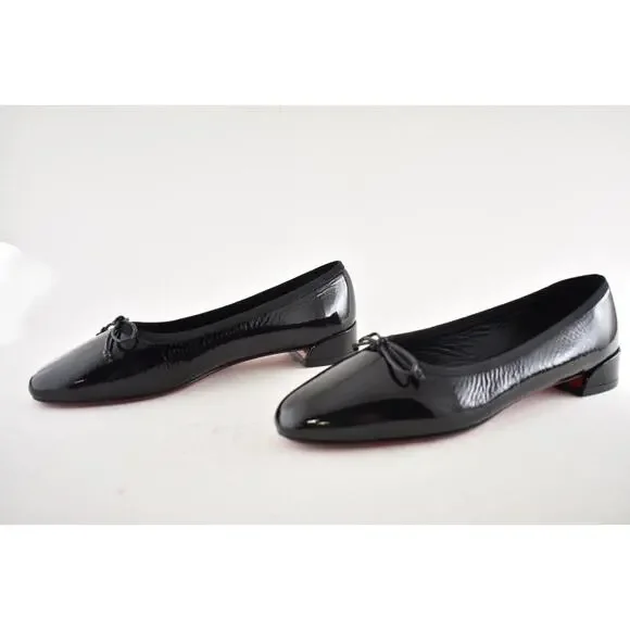 Christian Louboutin Sweetie Jane Flat Black Patent Leather Ballet Ballerina 42 - Picture 11 of 14
